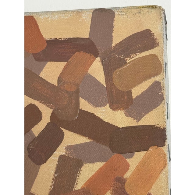 Textile Vintage Monochromatic Abstract Painting For Sale - Image 7 of 9