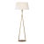 Ian K. Fowler by Visual Comfort Signature Cesta 60" Sculpted Floor Lamp in Gilded Iron with Linen Shade For Sale