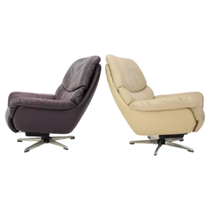 Set of Scandinavian Leather Armchairs by Peem, Finland, 1970s