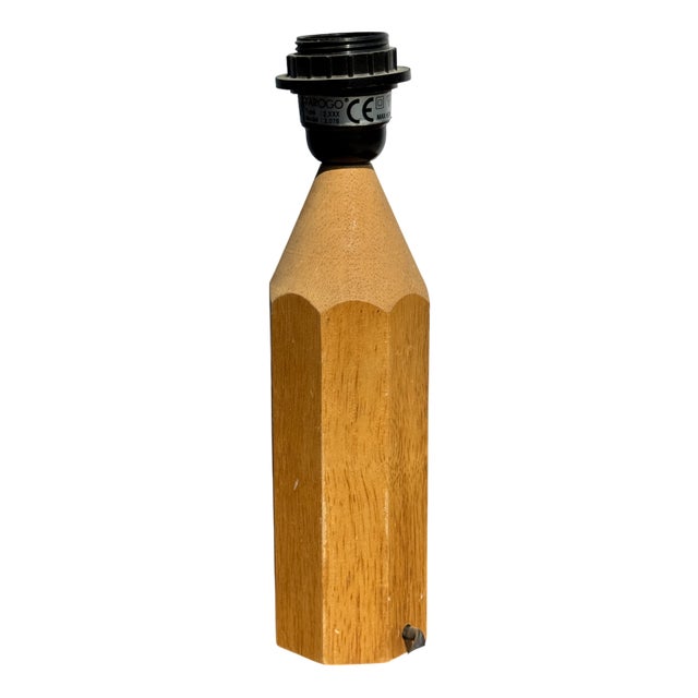 Vintage Natural Wood Pencil Lamp Base from Tarogo, 1980s For Sale