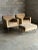 Mid-Century Modern Vintage Edward Wormley for Dunbar Brass Leg Lounge Chairs and Ottoman, Unmarked - 3 Pieces For Sale - Image 3 of 13