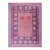 1950s Pink Purple Geometric Vintage Indian Cotton Dhurrie Rug 9'7" X 12'4" Flatweave Carpet For Sale