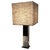 This table lamp is made of chrome and gilt metal. This is a French work. Circa 1970.