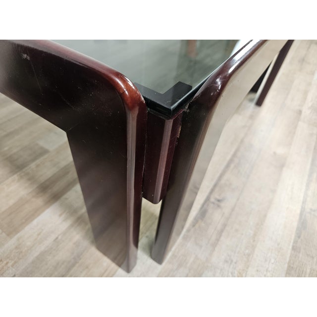 Coffee Table with Smoked Glass attributed to Afra and Tobia Scarpa for Cassina, 1960s For Sale - Image 14 of 18