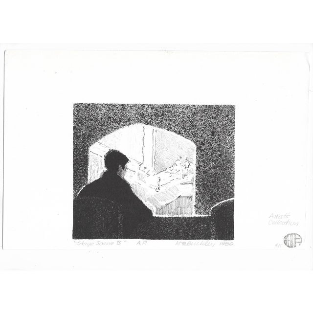 1980 litho by Harry E. Buckley (1930-2010) "Stage Scene B," pencil signed, titled, noted as an artist's proof and as being...