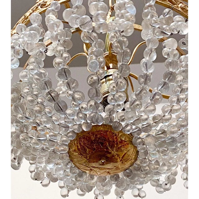 Vintage Brass Basket Chandelier For Sale - Image 4 of 5