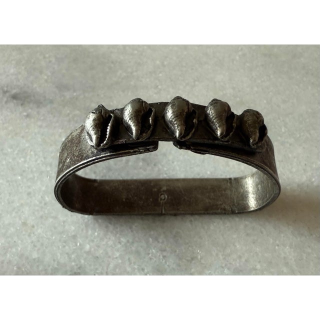 Set of 4 Vintage Metzke Antiqued Pewter Seasshell Napkin Rings For Sale In Austin - Image 6 of 12