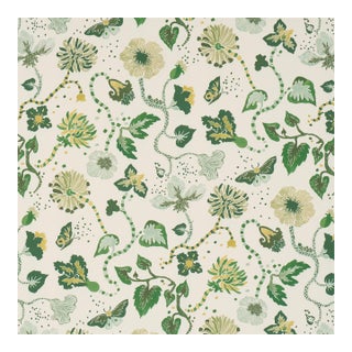 Schumacher x Happy Menocal Gloriette Fabric in Green For Sale