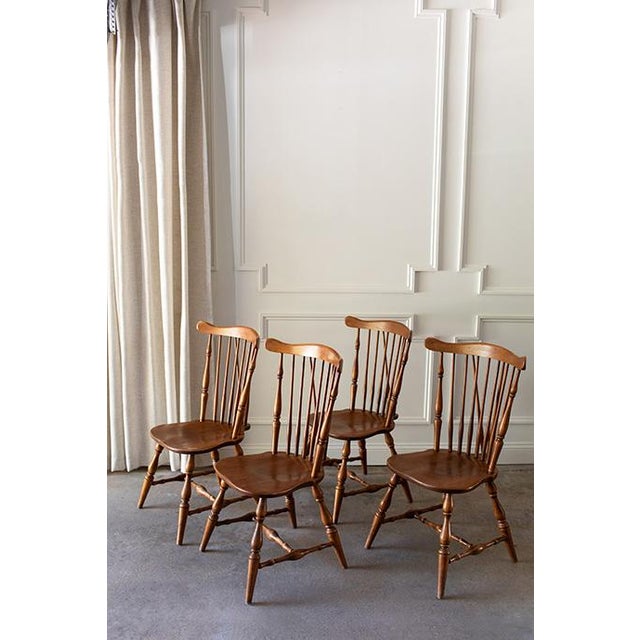 Vintage Heywood Wakefield Fan Back Windsor Dining Chairs, Set of 4 For Sale - Image 16 of 18