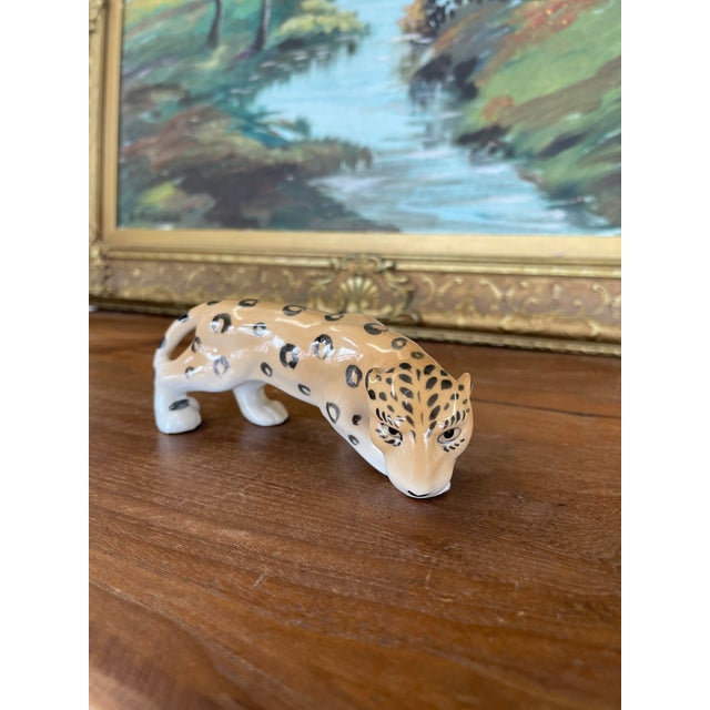 Vintage Erphila Germany Porcelain Leopard Figurine With Hand-Painted Details. For Sale In Seattle - Image 6 of 10