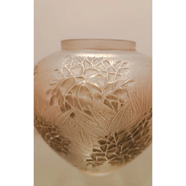 Esterel Vase in Gray Glass by René Lalique for Lalique, 1923, in Very Good conditions. Designed 1920 to 1949 This piece...