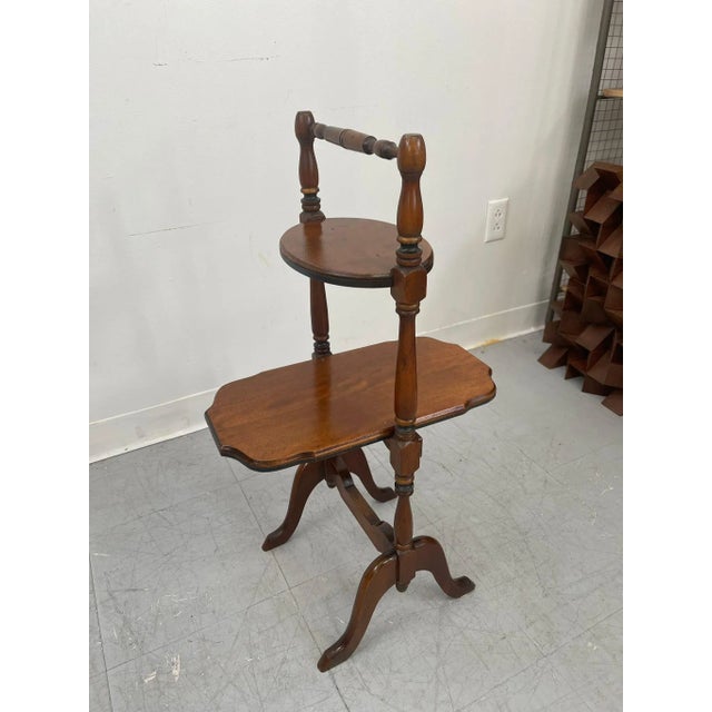 Mid-Century Modern 1970s Vintage Two Tiered Side Table With Carved Legs. For Sale - Image 3 of 8