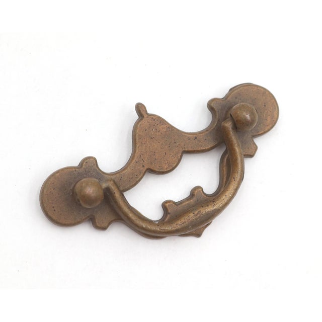 Chippendale Pair of Vintage Chippendale Cutout Brass Drawer Pulls For Sale - Image 3 of 5