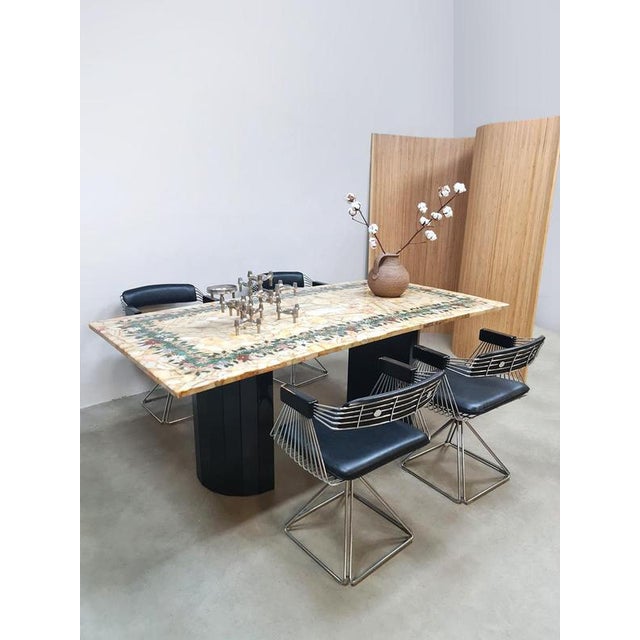 Vintage Italian Edelweiss Onyx Marble Floral Dining Table, 1960s For Sale - Image 3 of 8