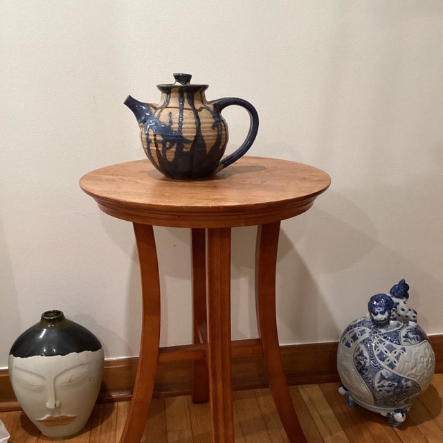 Vintage Stoneware Drizzled Glazed Studio Pottery Teapot by Allison Fisher England For Sale - Image 12 of 12