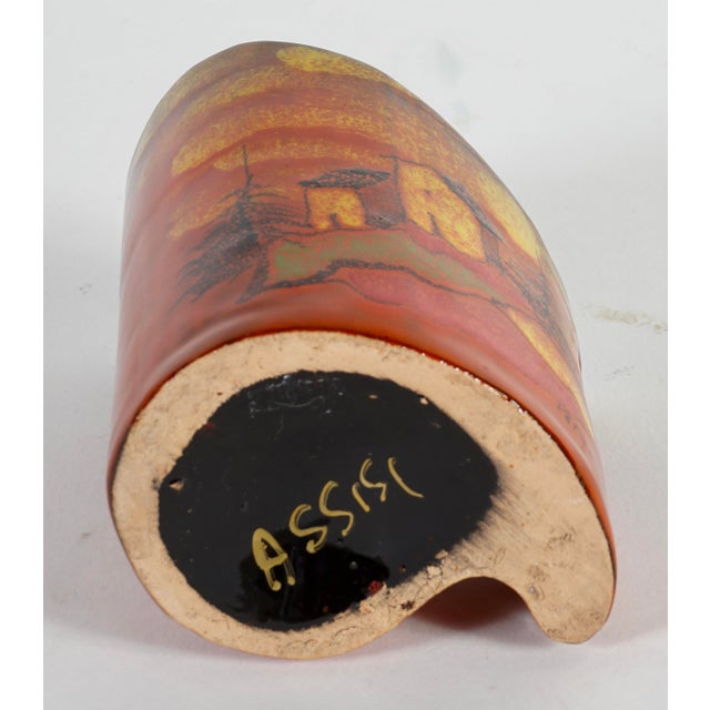 Red Romulo Remus Verzolini Questa Maiolica Red Vase Signed Mid Century Italy For Sale - Image 8 of 8