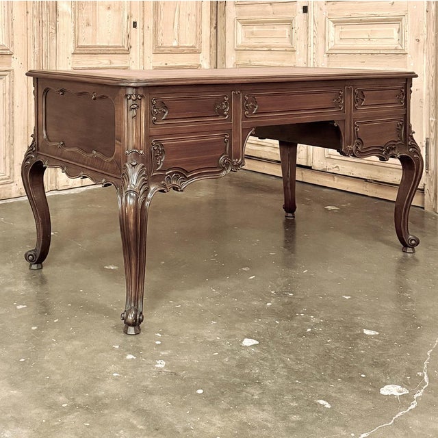 Antique French Louis XV Walnut Double-Faced Desk For Sale - Image 15 of 15