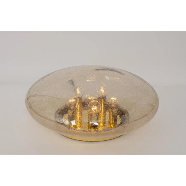 Large Smoked Glass Flush Mount by Limburg, Germany, 1960s For Sale - Image 8 of 11