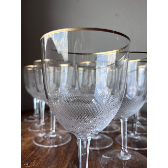 Late 20th Century Late 20th Century Moser Royal 24-Karat Gold Trim Red Wine Glasses 6.3" Height - Set of 18 For Sale - Image 5 of 12