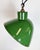 Metal Industrial Green Enamel Factory Pendant Lamp, 1960s For Sale - Image 7 of 17