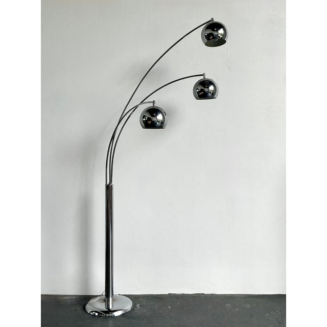 Vintage Modernist Chrome Three Eyeball Floor Lamp For Sale In West Palm - Image 6 of 6