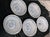 Contemporary Late 20th Century Set of 5 Japanese Porcelain Floral Linework Bowls | Blue & White Scalloped Serving Bowls | Los Angeles Collection For Sale - Image 3 of 7