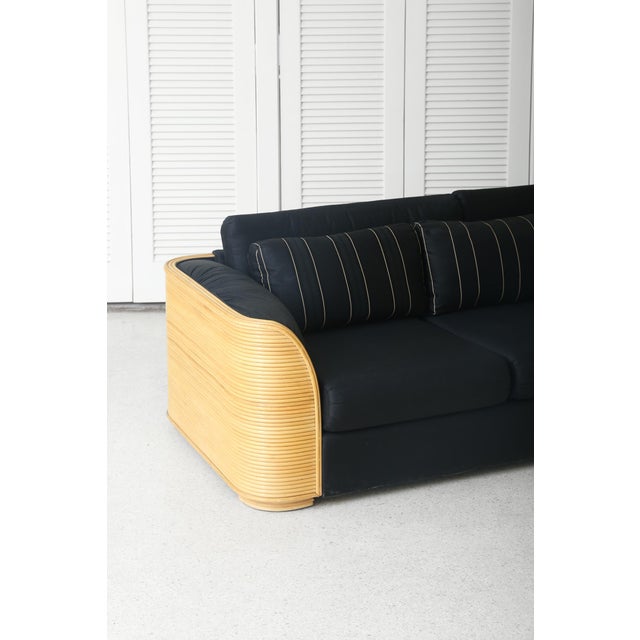 Drawing/Sketching Materials Late 20th Century Pencil Reed Three Seat Sofa For Sale - Image 7 of 16