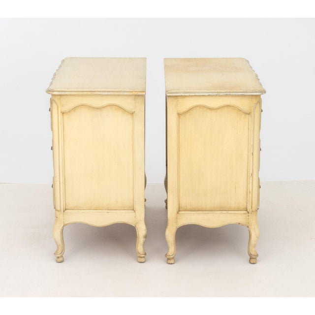 French Provincial Style Painted Nightstands, Pair For Sale - Image 4 of 10