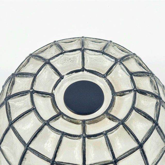 Black Mid-Century Modern Glass Flush Mount from Limburg, Germany, 1970s For Sale - Image 8 of 10