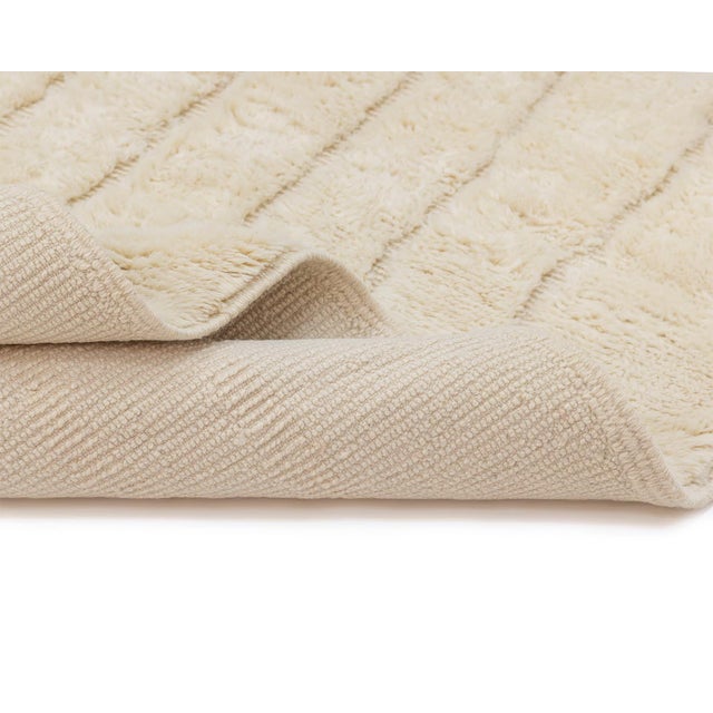 Ivory Hand-Knotted Wool Premium Rug by Azele Studio For Sale - Image 8 of 9