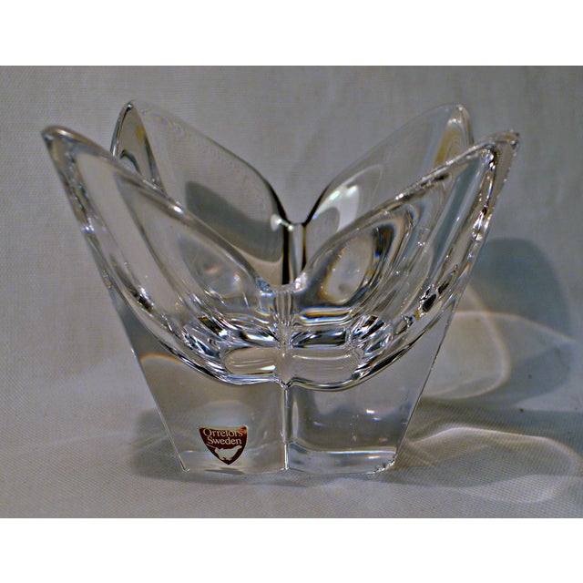 Vintage Orrefors Sweden Crystal Glass Art Lotus Bowl Chairish