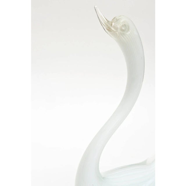 Vintage Murano Seguso Glass White Swan Sculpture, 1960's For Sale In Miami - Image 6 of 11