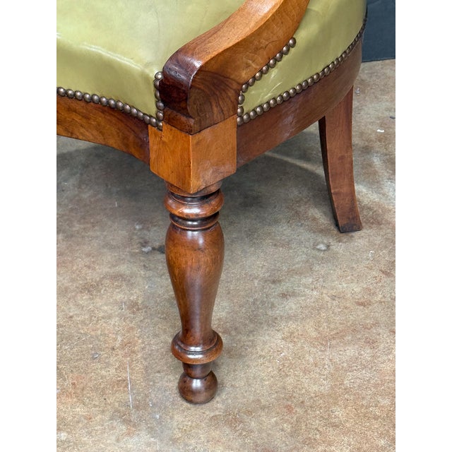 Louis Philippe Desk Armchair or Fauteuil De Bureau of Leather and Turned Walnut For Sale - Image 15 of 15