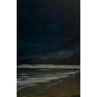Original Oil Painting Evening Seascape Titled '7:42 p.m.' For Sale