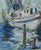 Vintage Nautical Sailboat at Harbor Dock Seascape Oil Painting Including the Antiqued Silver Wood Frame For Sale - Image 4 of 7