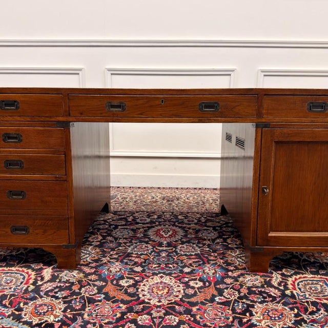 English Campaign Desk in Oak For Sale - Image 10 of 18