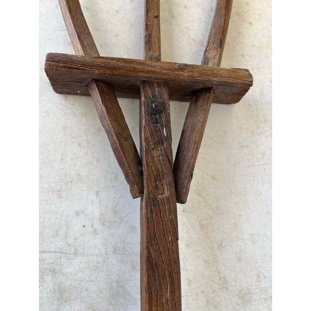 Large 19th Century Farmhouse Wooden Pitchfork For Sale - Image 9 of 12