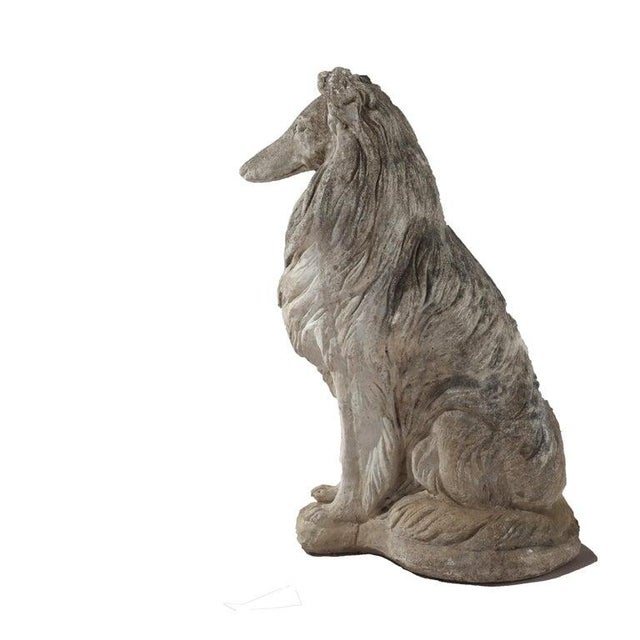 Vintage Hardstone Life Sized Dog (Collie) Garden Statue C1950 Measures - 32 1/4" x 21 1/2" x 12" A vintage life-sized...