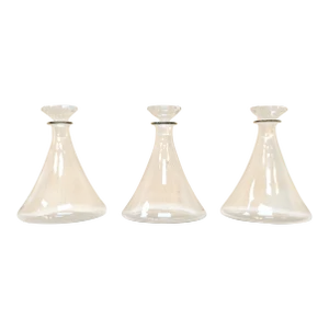 Mid 20th Century French Decanters With Original Stoppers - Set of 3