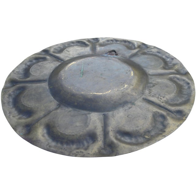 Mid 20th Century Antique Hand-Engraved Moorish-Patterned Brass Tray For Sale - Image 5 of 6