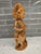 This is an amazing, beautifully preserved late 20th-century Balinese modernist wood carving depicting a young Janger fan...