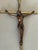 American Antique Bronze Crucifix on Brass Cross For Sale - Image 3 of 5