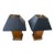 1970s Chapman Mfg. Geometric Patinated Metal Table Lamps With Black Shades - a Pair For Sale