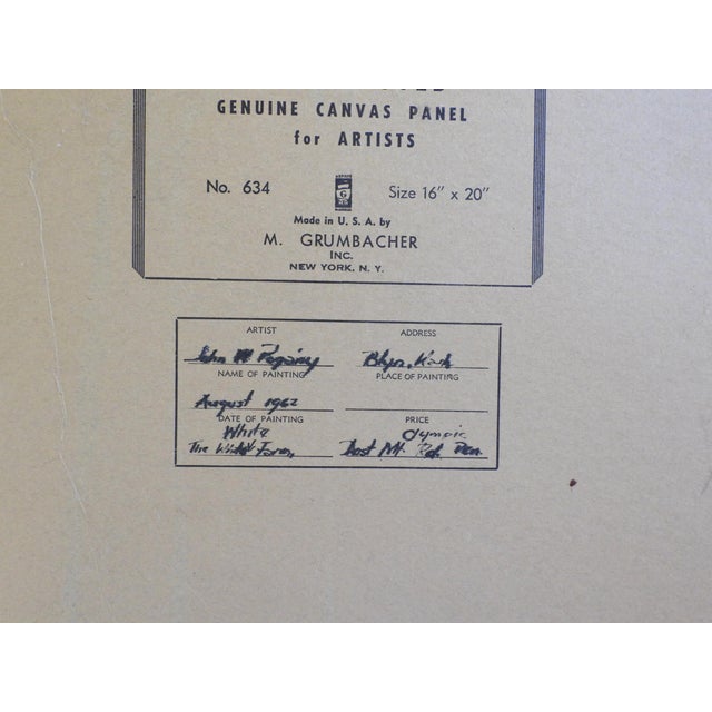 American 1962 White Farm Olympic Peninsula Washington Landscape Painting For Sale - Image 3 of 7