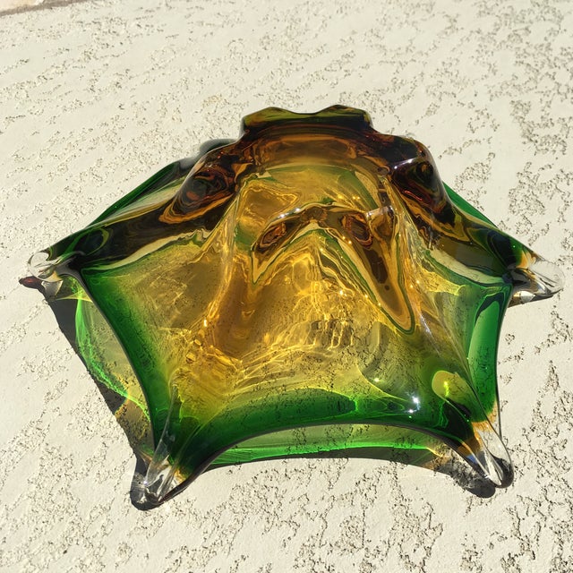 Vintage Murano Green & Gold Art Glass Bowl Chairish