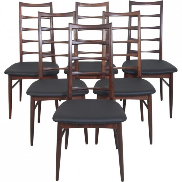Vintage Lis Chairs in Stained Beech by Ib Kofoed Larsen, 1960s, Set of 6 For Sale - Image 3 of 18