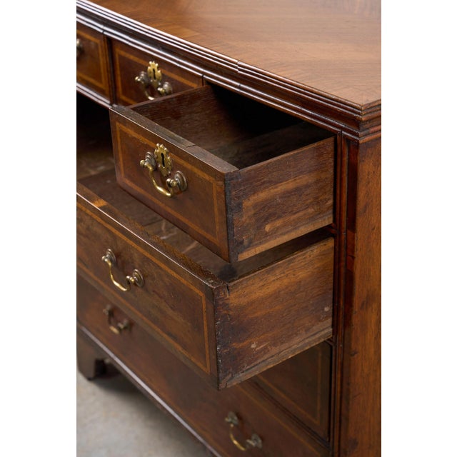 Wood Walnut Period Chest With Contrast Satinwood Banding (C. 1780-1820) For Sale - Image 7 of 11