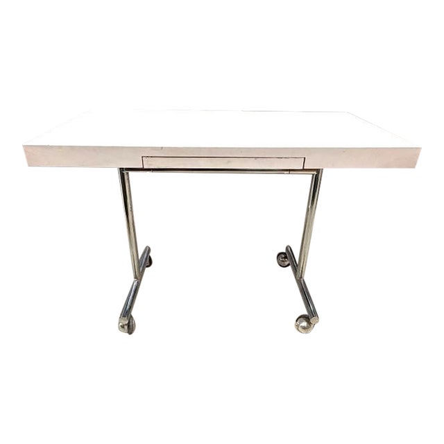 A Vintage Attribute to Hans Eichenberger Omega Desk for Stendig With Chrome Frame For Sale