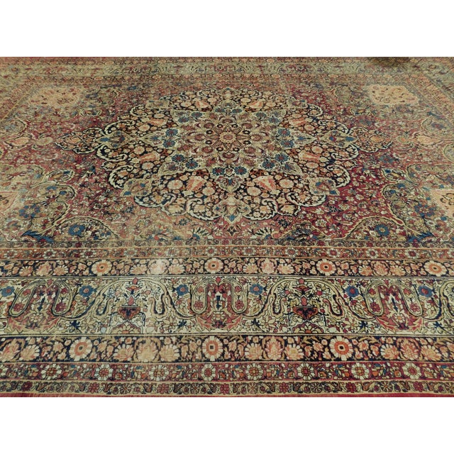 1900s Antique Persian Kerman Lavar Rug- 12′ × 17′10″ For Sale - Image 9 of 13