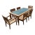 1990s Brown Jordan Mission Teak & Frosted Glass Outdoor Dining Set - 7 Pieces For Sale